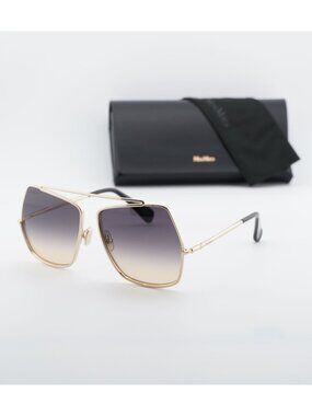 Max Mara MM0102 32B Butterfly Sunglasses - Gold / Smoke Gradient